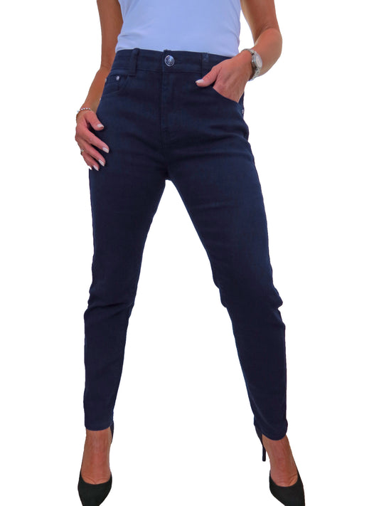 Womens High Waist Stretch Denim Jeans Navy Blue
