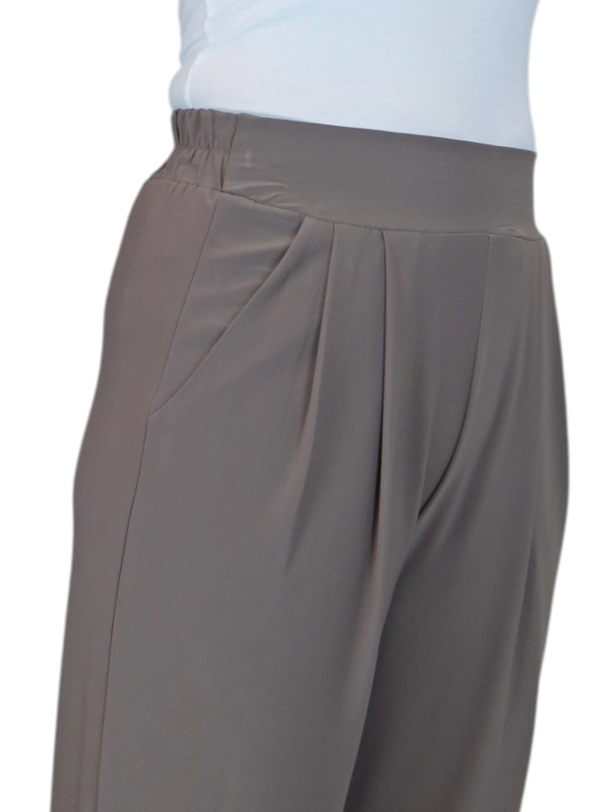 Women's Smart Work Elasticated Waist Trousers Taupe