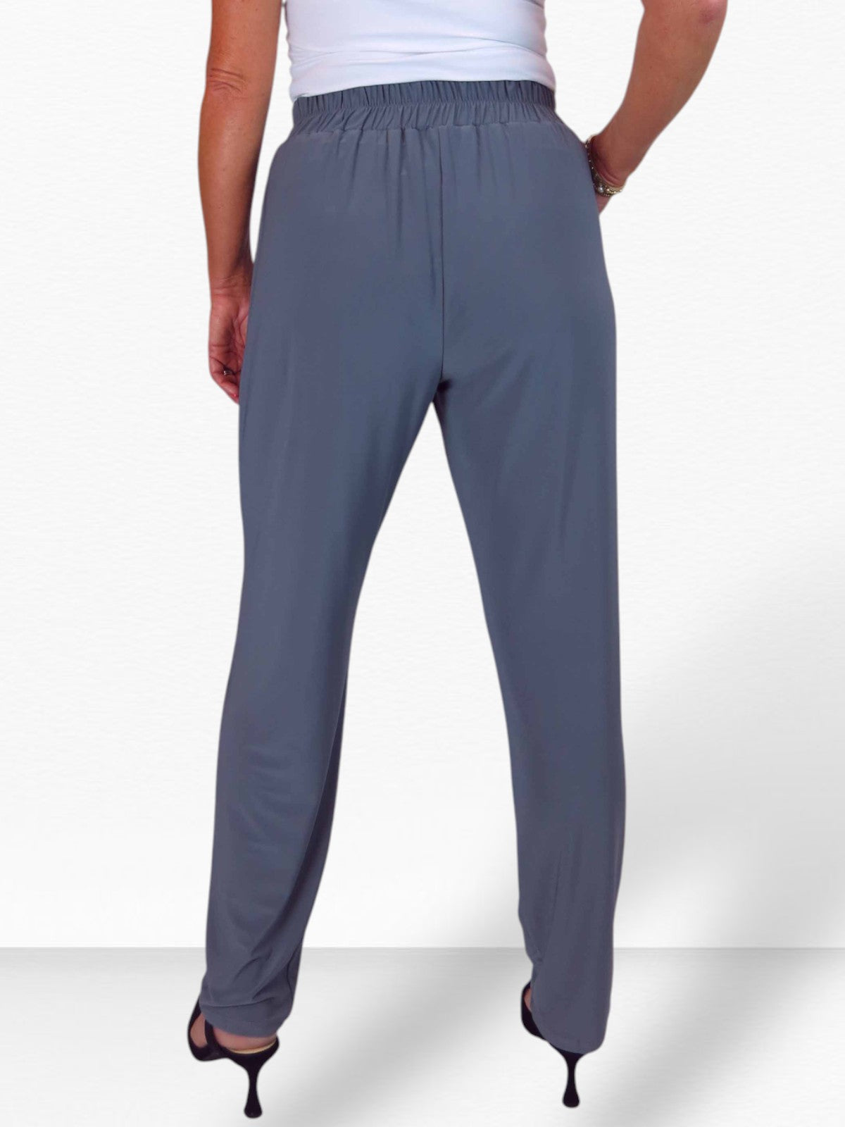 Women's Smart Work Elasticated Waist Trousers Grey