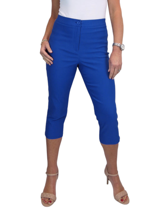Women's Cropped 3/4 Length Capri Trousers Royal Blue