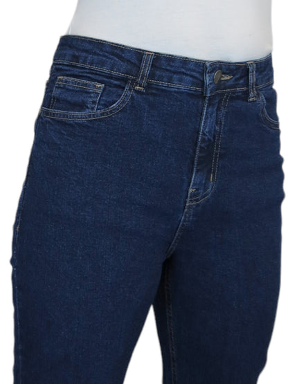 Women's Straight Leg Stretch Denim Jeans Smooth Indigo