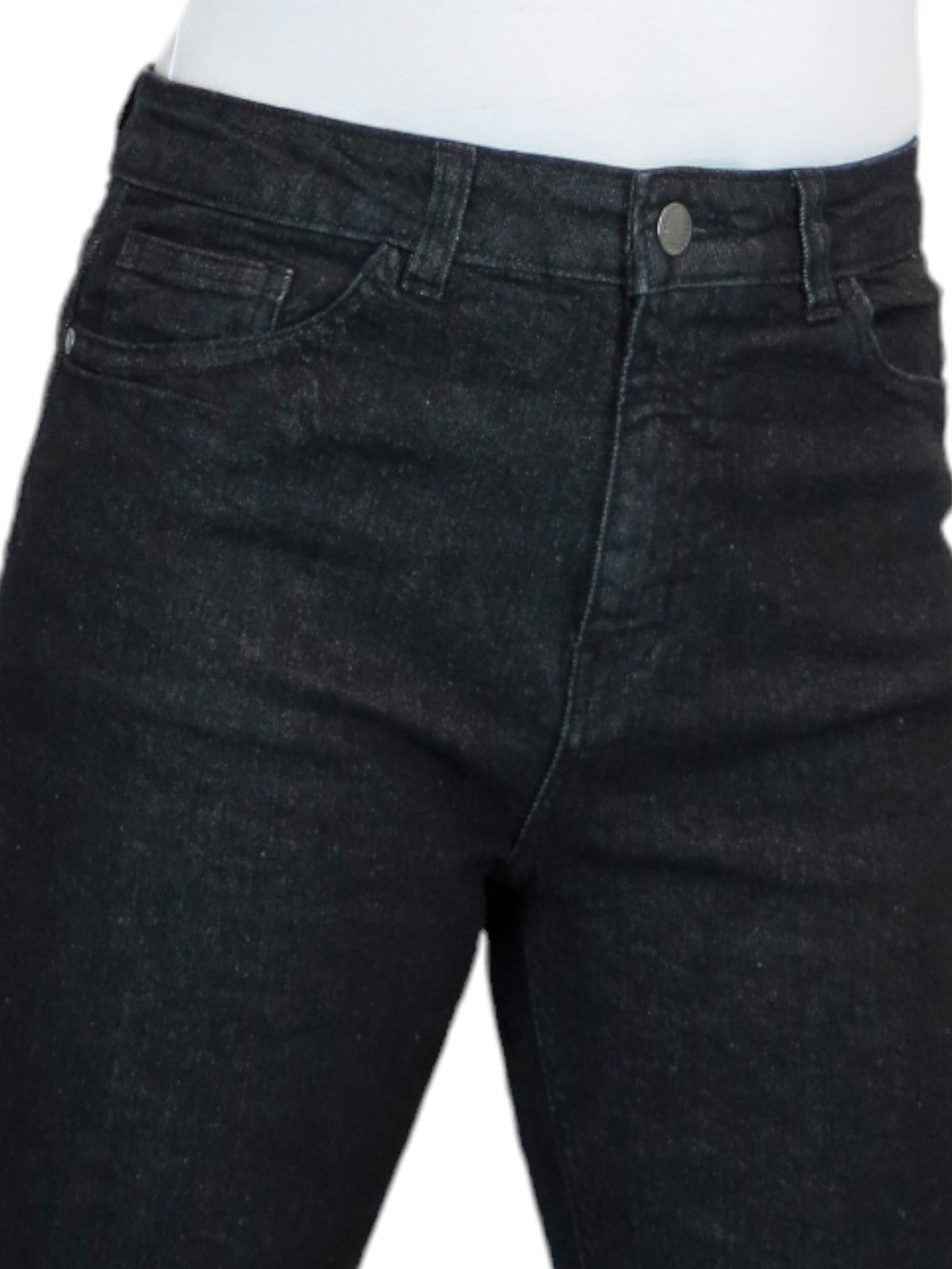 Women's Straight Leg Stretch Denim Jeans Black Soft Wash