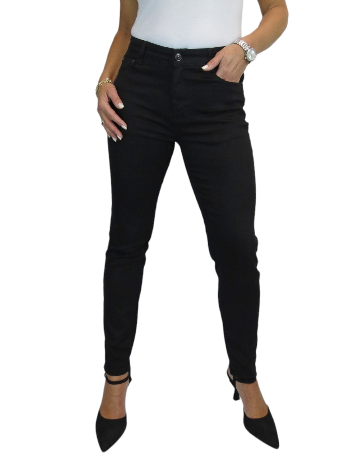 Women's Slim Leg Stretch Cotton Twill Jeans Black