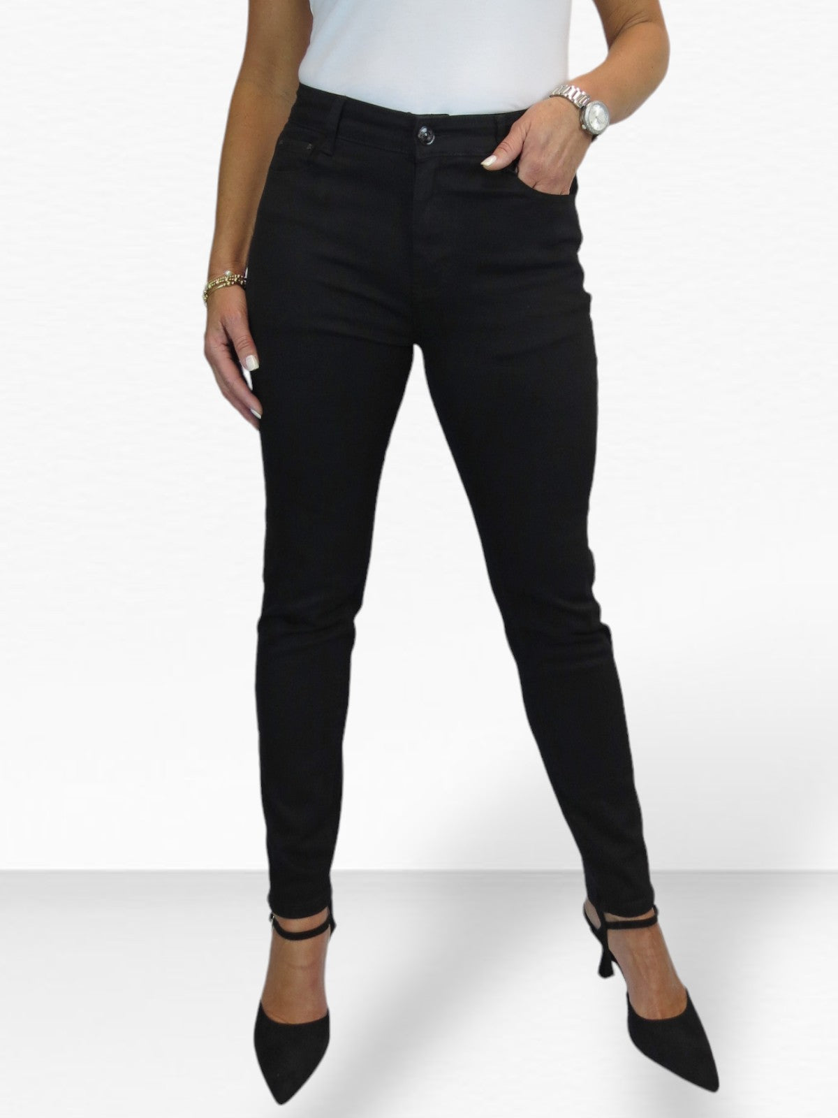 Women's Slim Leg Stretch Cotton Twill Jeans Black