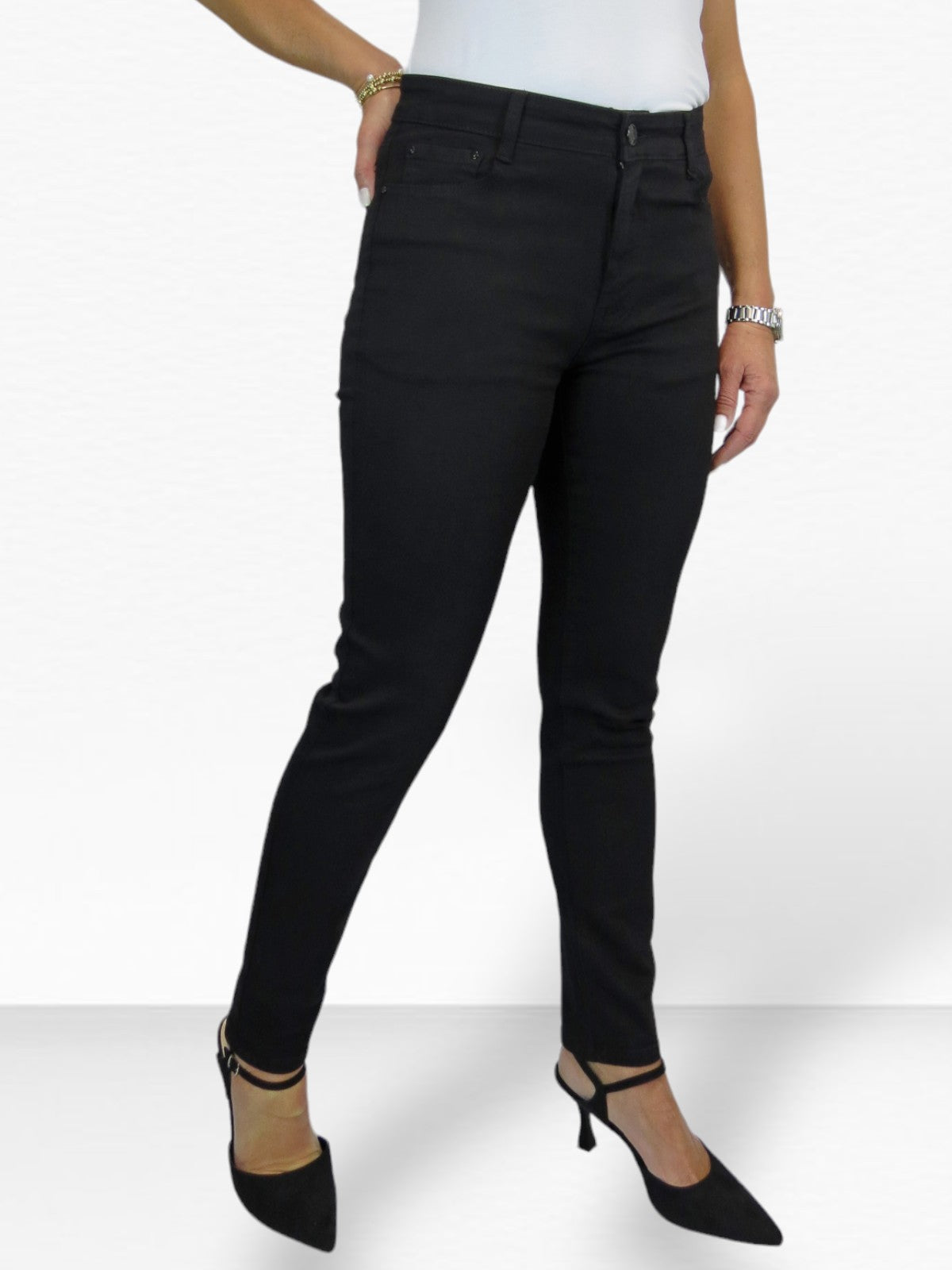 Women's Slim Leg Stretch Cotton Twill Jeans Black