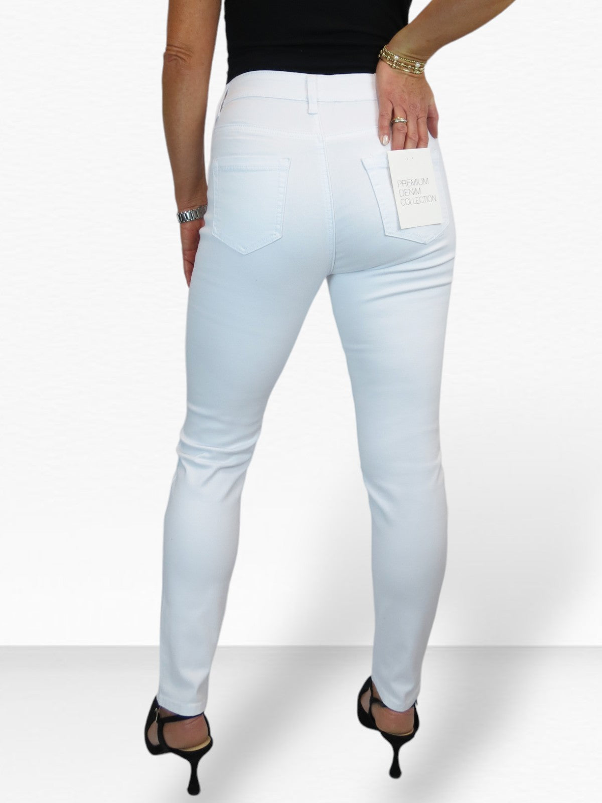 Women's Slim Leg Stretch Cotton Twill Jeans White