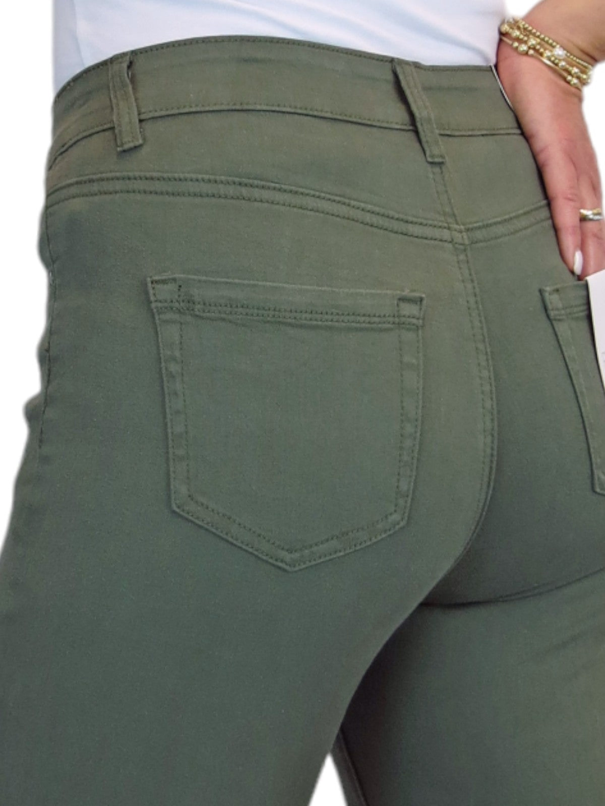 Women's Slim Leg Stretch Cotton Twill Jeans Khaki Green