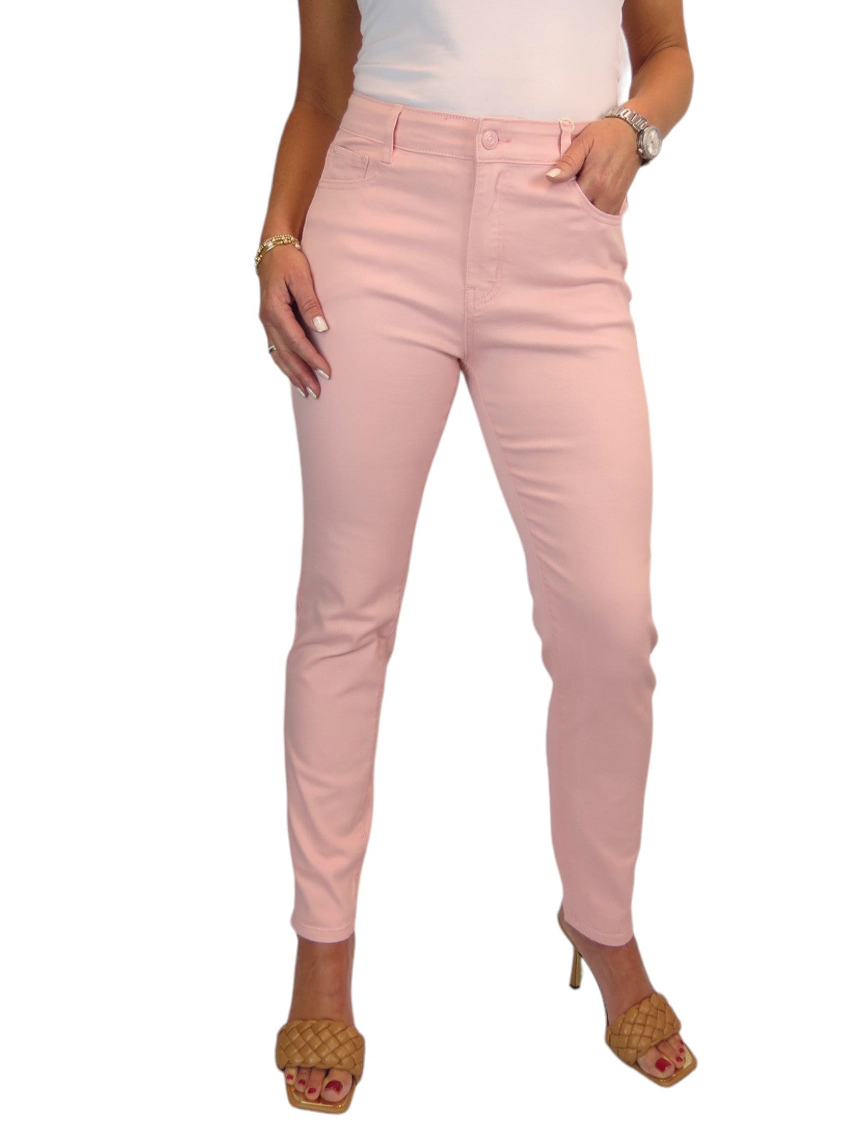 Women's Slim Leg Stretch Cotton Twill Jeans Rose Pink