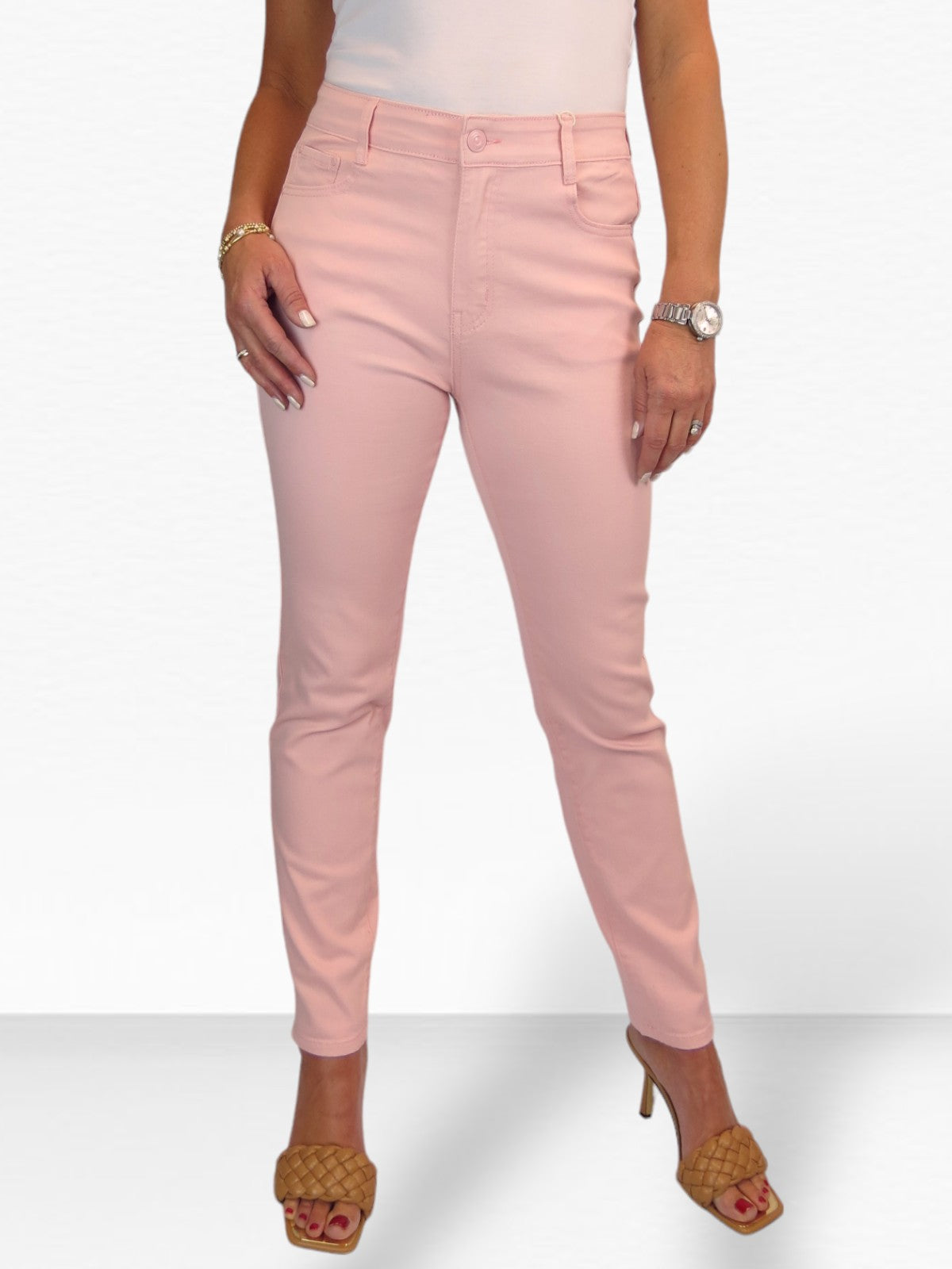 Women's Slim Leg Stretch Cotton Twill Jeans Rose Pink