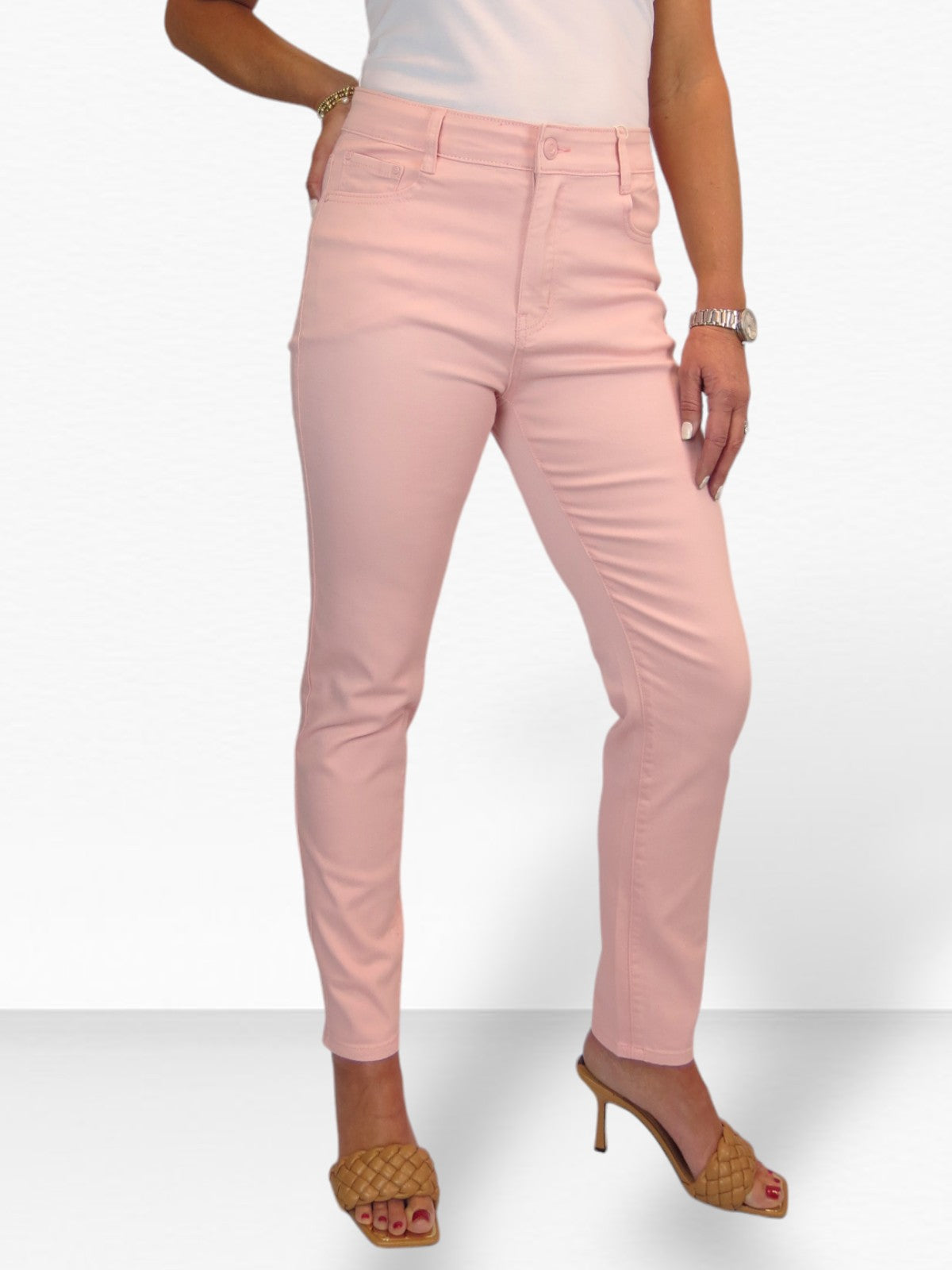 Women's Slim Leg Stretch Cotton Twill Jeans Rose Pink