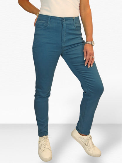 Women's Slim Leg Stretch Cotton Twill Jeans Teal