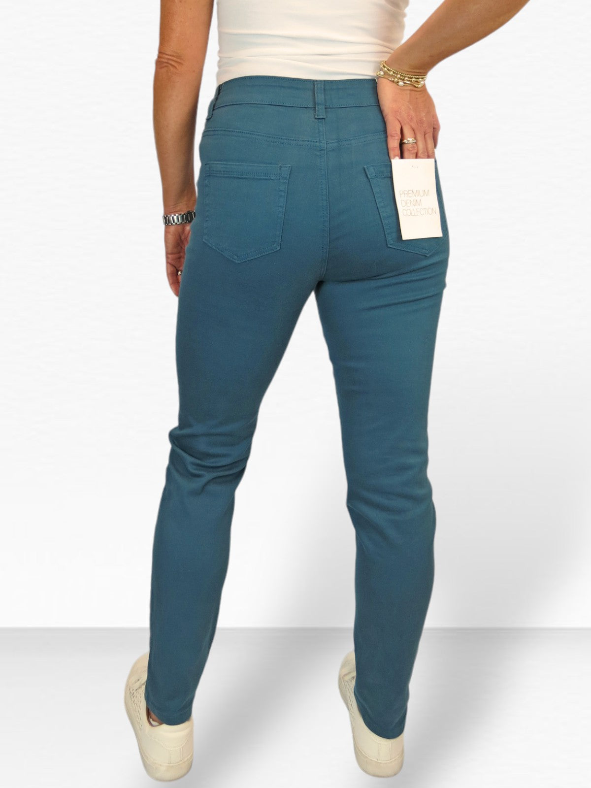 Women's Slim Leg Stretch Cotton Twill Jeans Teal