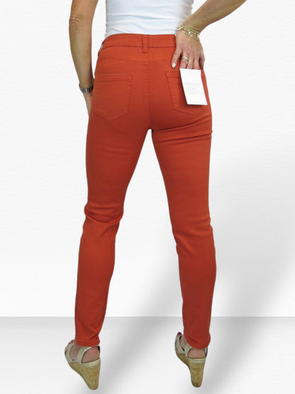 Women's Slim Leg Stretch Cotton Twill Jeans Burnt Orange