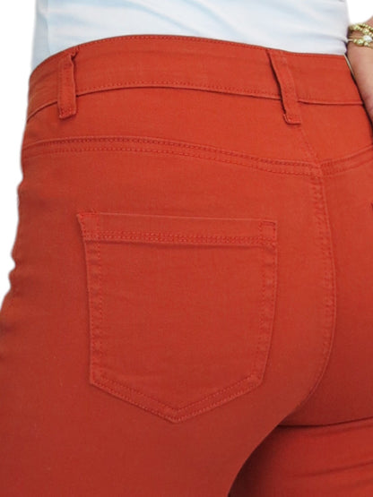 Women's Slim Leg Stretch Cotton Twill Jeans Burnt Orange