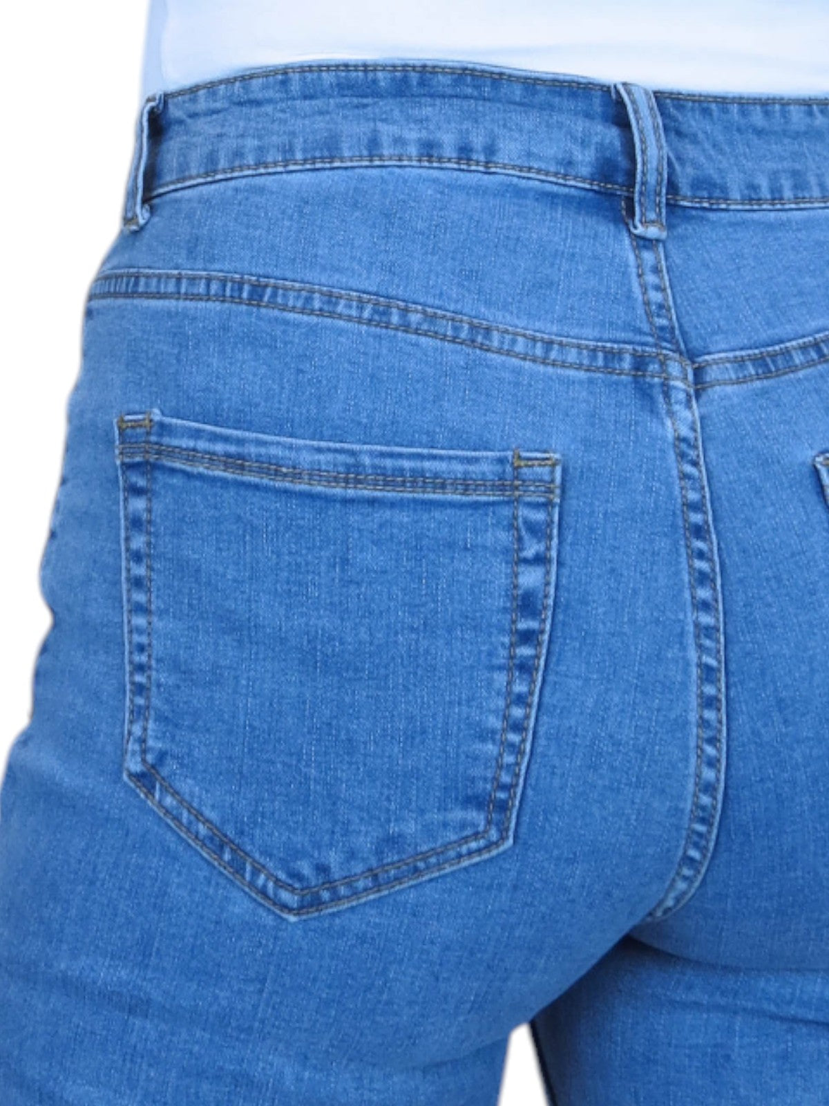 Womens Crop Knee Length Denim Jean Shorts