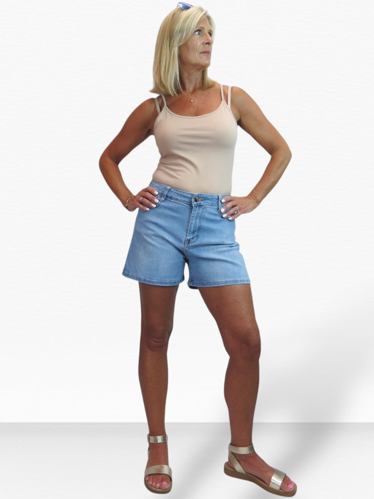 Women's High Waist Loose Leg Denim Shorts