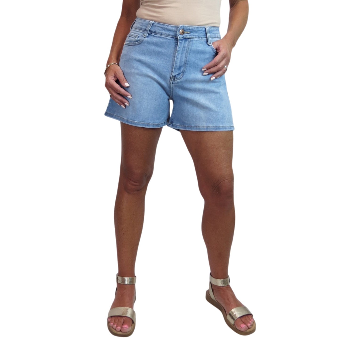 Women's High Waist Loose Leg Denim Shorts