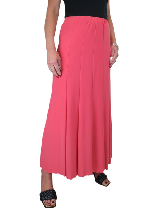 Fully Lined Stretch Long Maxi Skirt Coral