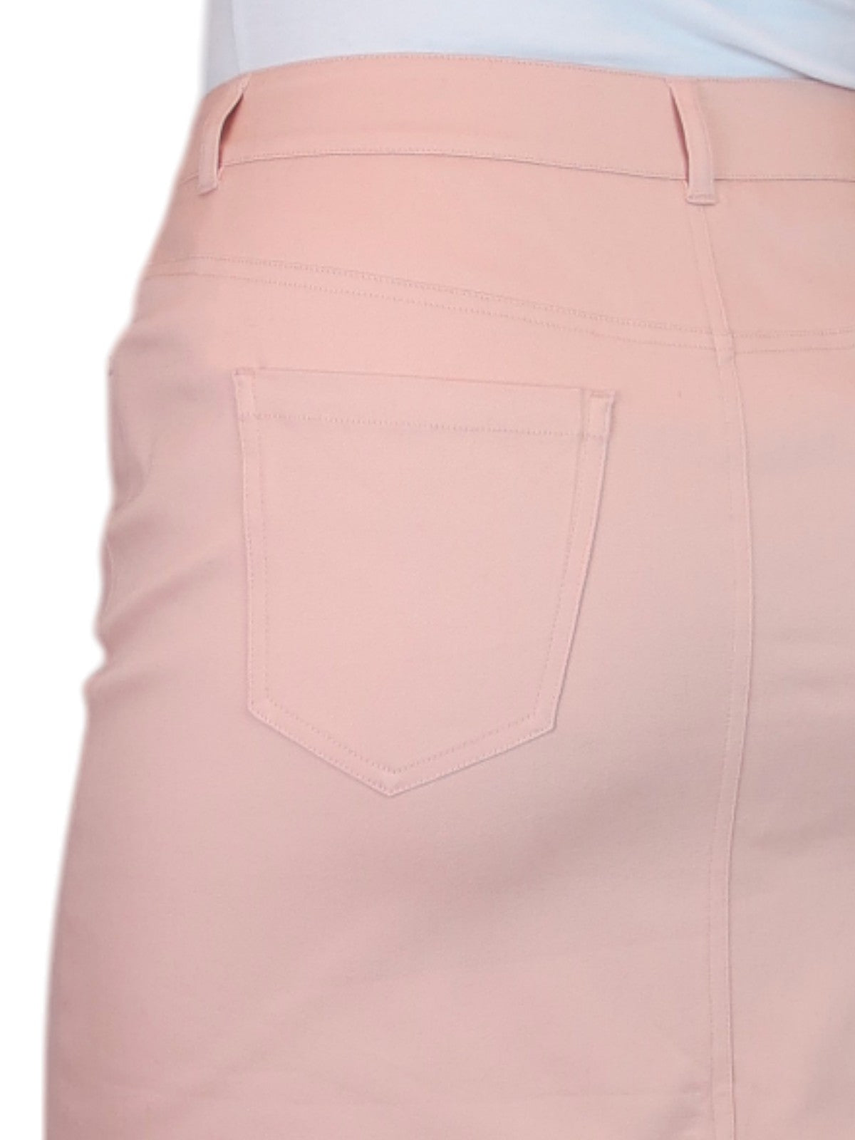 Women's Knee Length Stretch Chino Pencil Skirt Dusty Pink