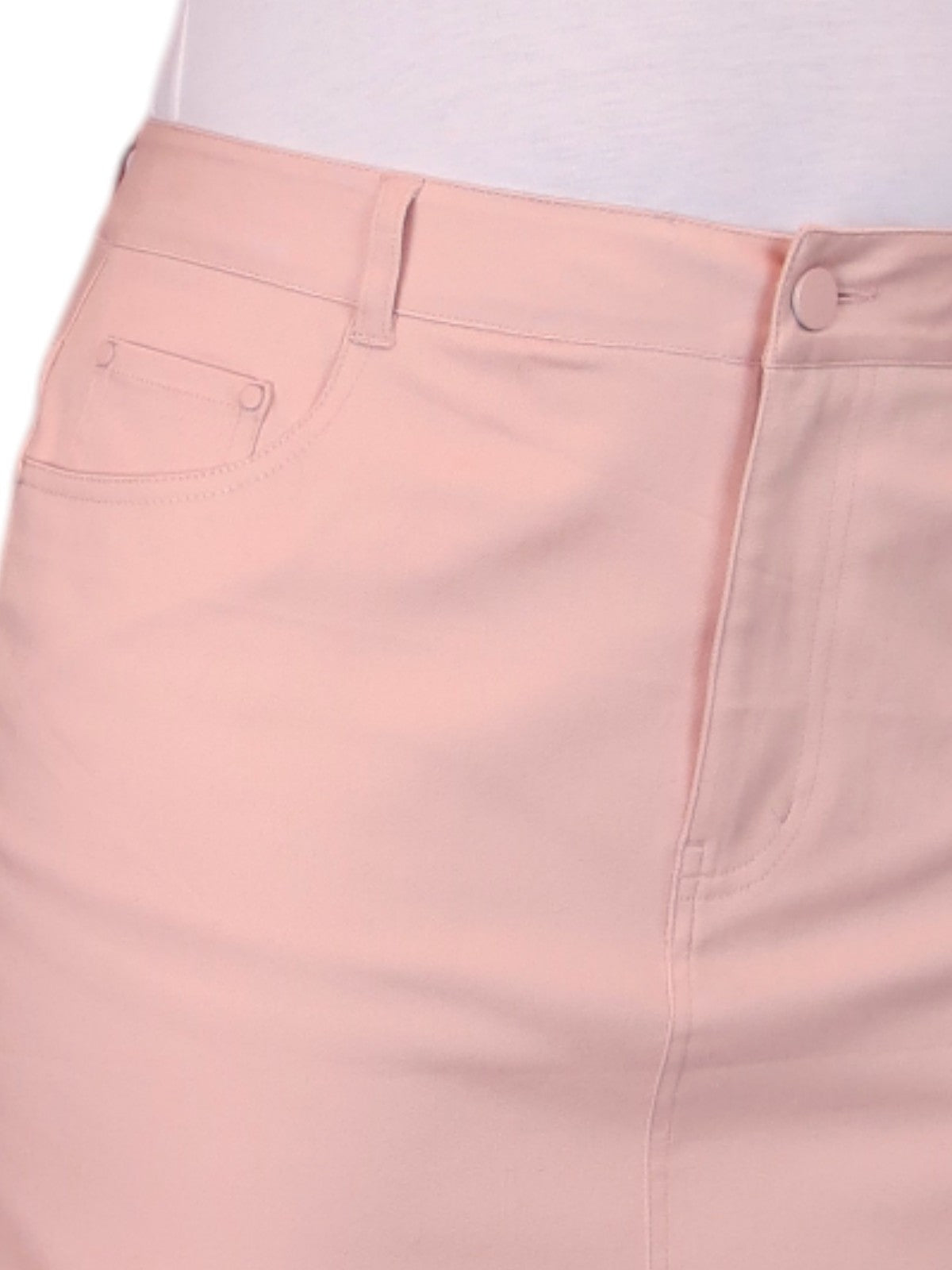 Women's Knee Length Stretch Chino Pencil Skirt Dusty Pink