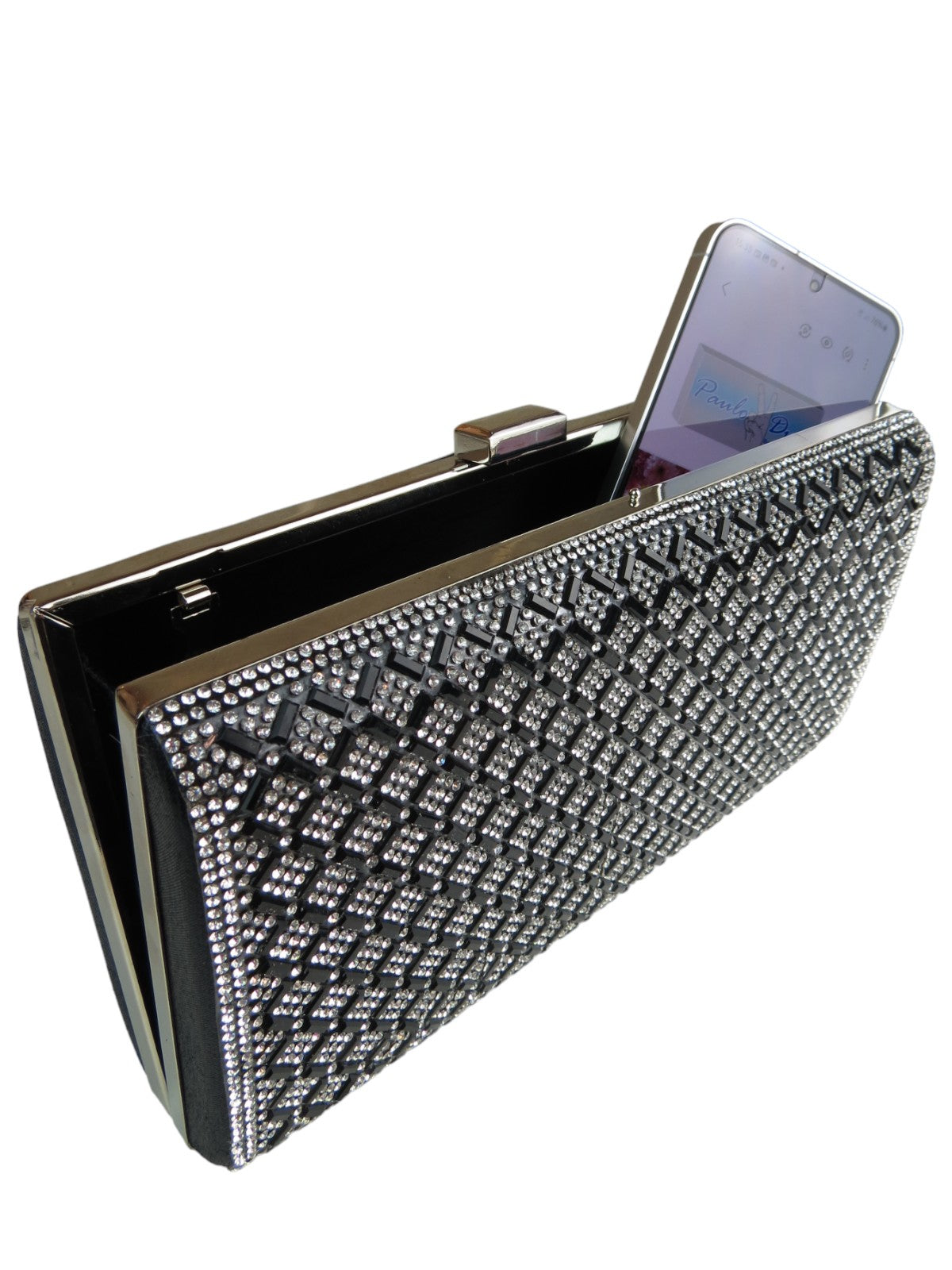 Diamanté Sparkle Clutch Bag Black