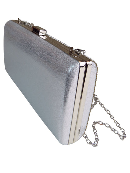 Diamanté Sparkle Clutch Bag Silver