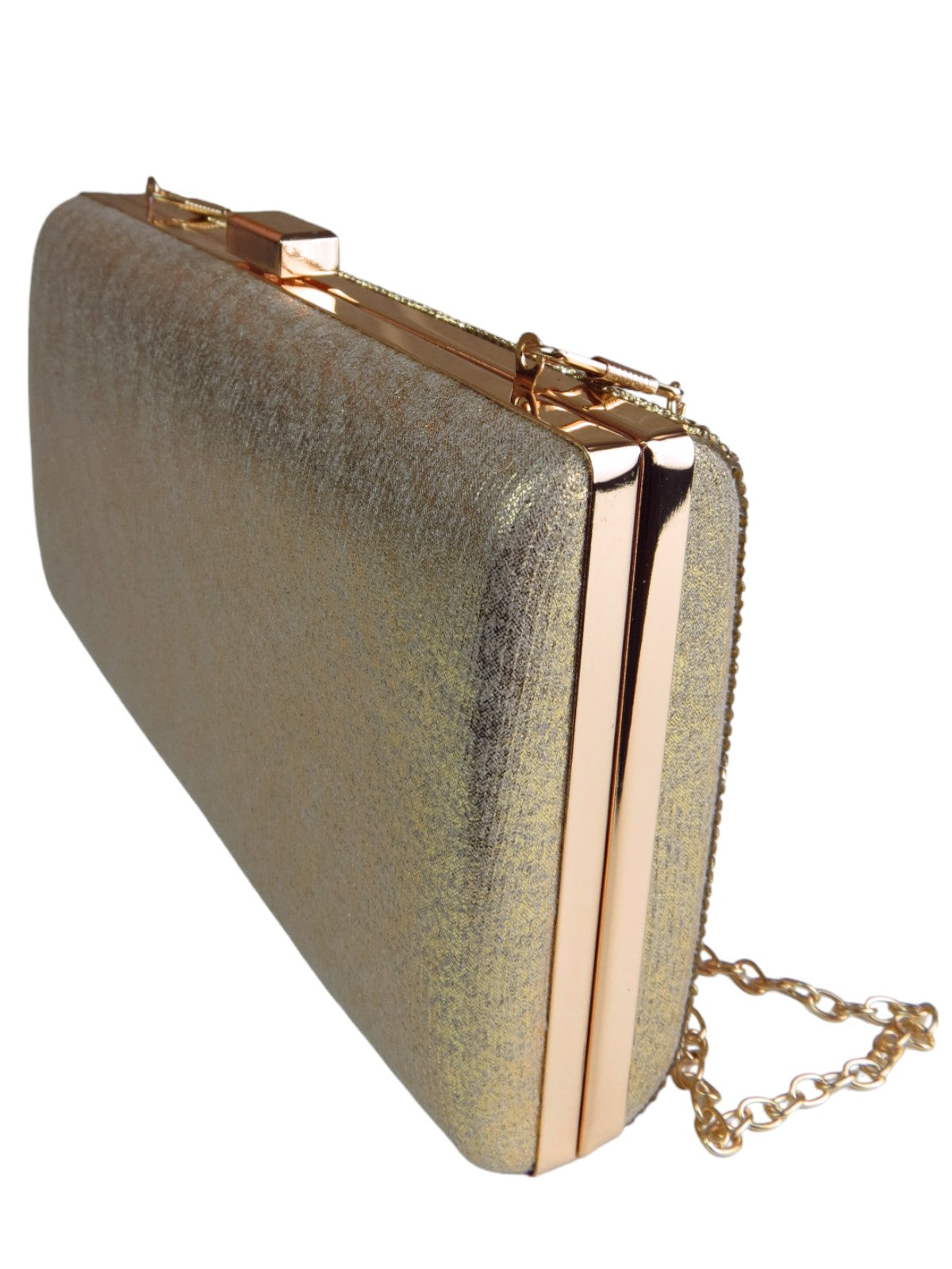 Diamanté Sparkle Clutch Bag Gold