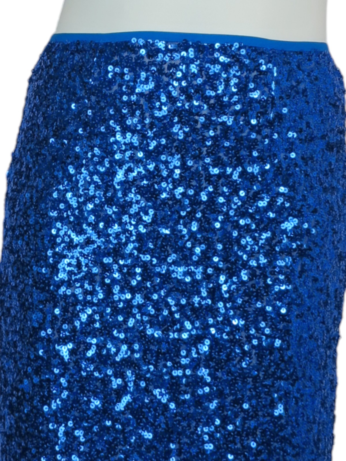Womens Sequin Maxi Skirt With Side Slit Royal Blue