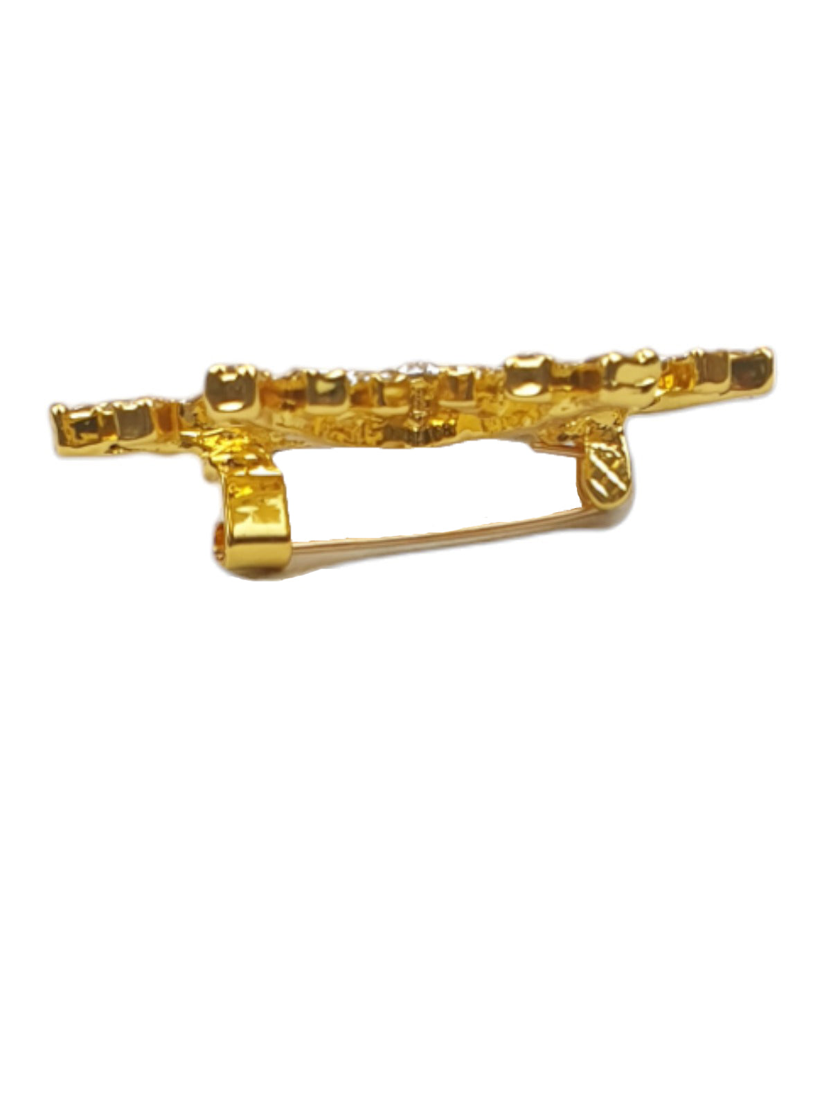 Diamante Winter Snowflake Brooch Gold
