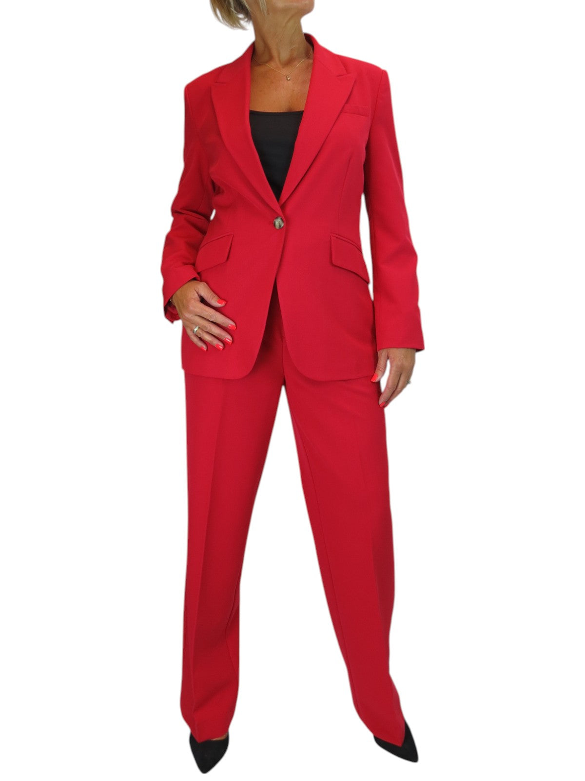 2 Piece Trouser Suit Red