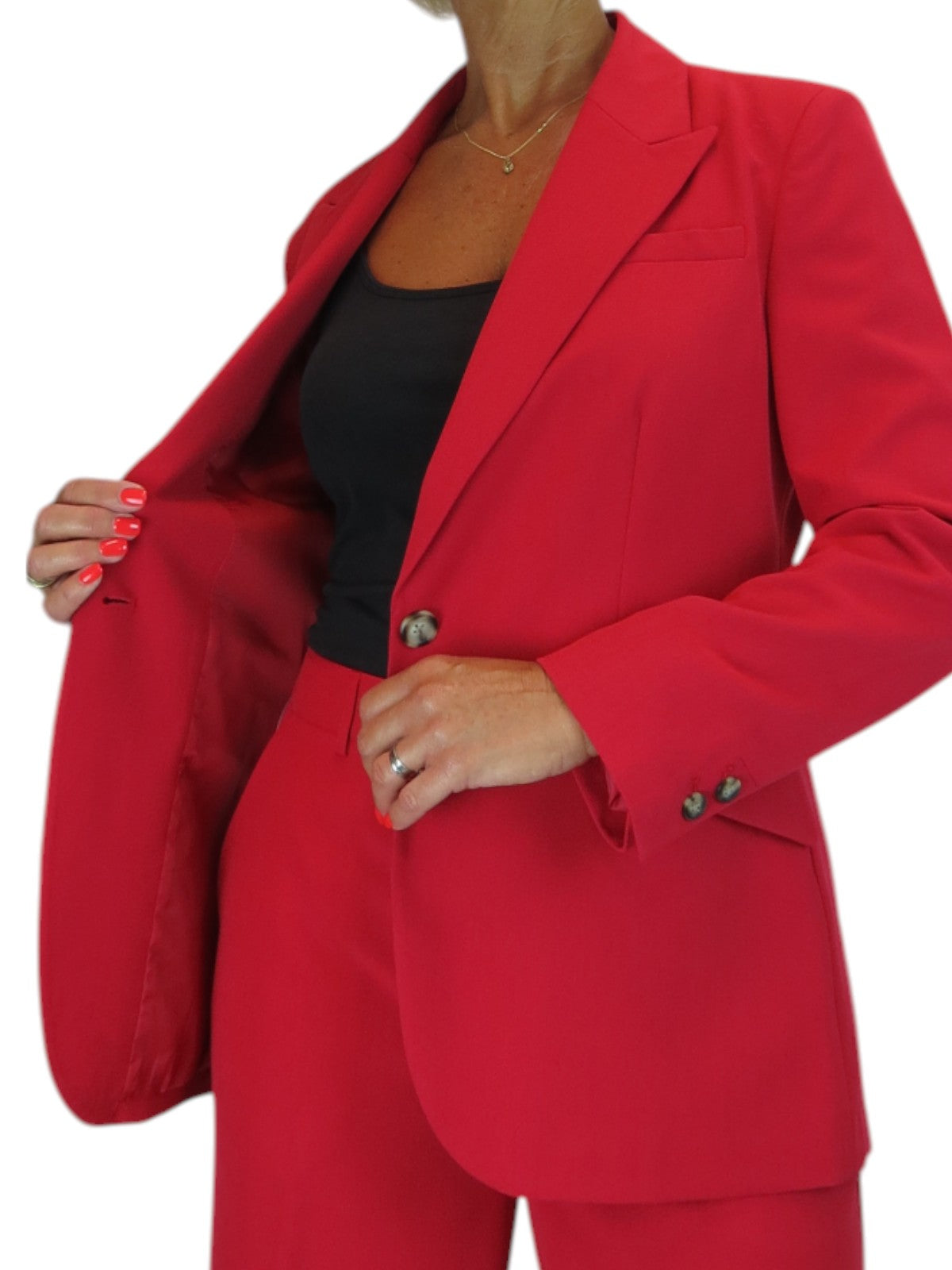 2 Piece Trouser Suit Red