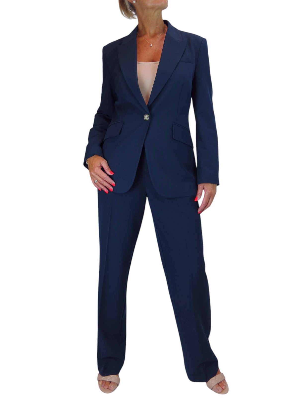 2 Piece Trouser Suit Navy Blue
