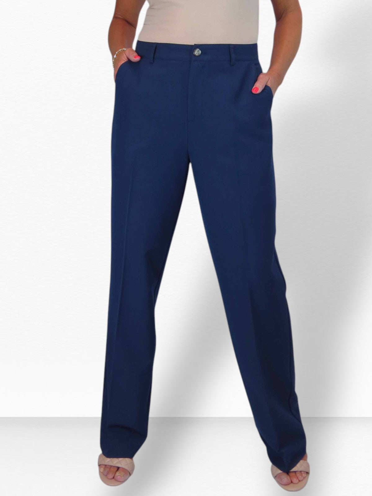 2 Piece Trouser Suit Navy Blue