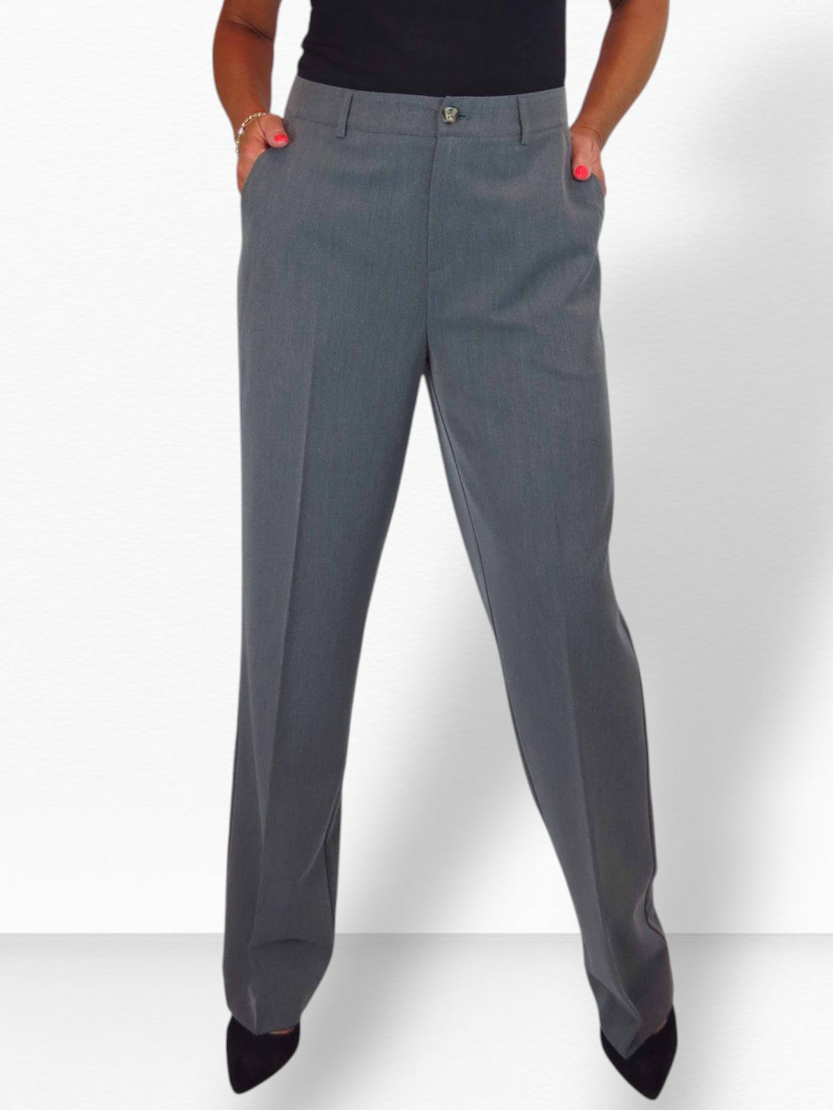 2 Piece Trouser Suit Marl Grey
