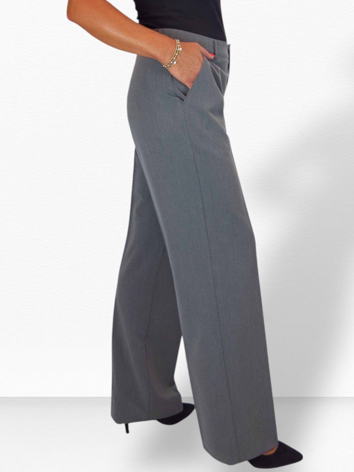 2 Piece Trouser Suit Marl Grey