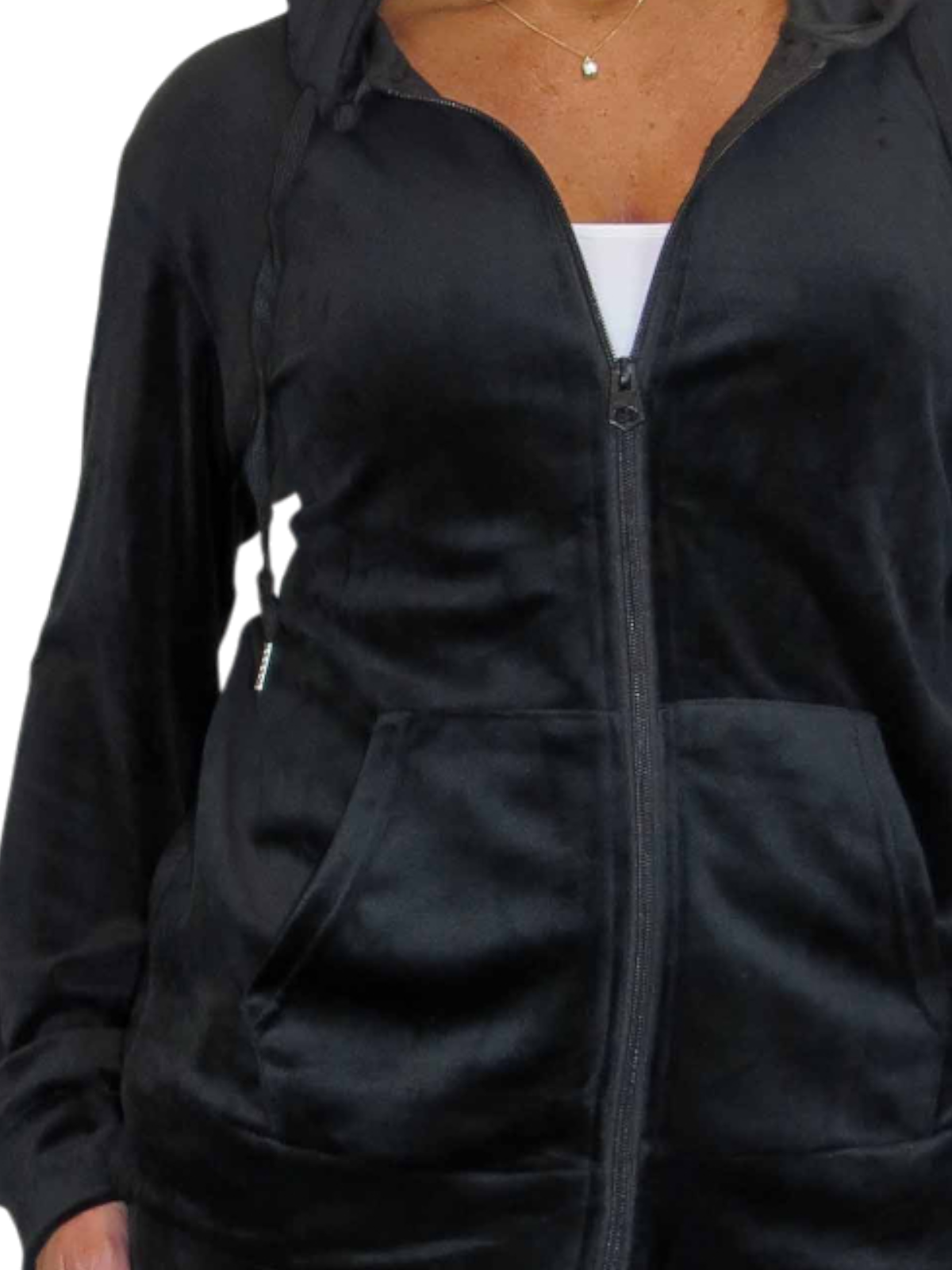 Velour Tracksuit Set 2 Piece Black
