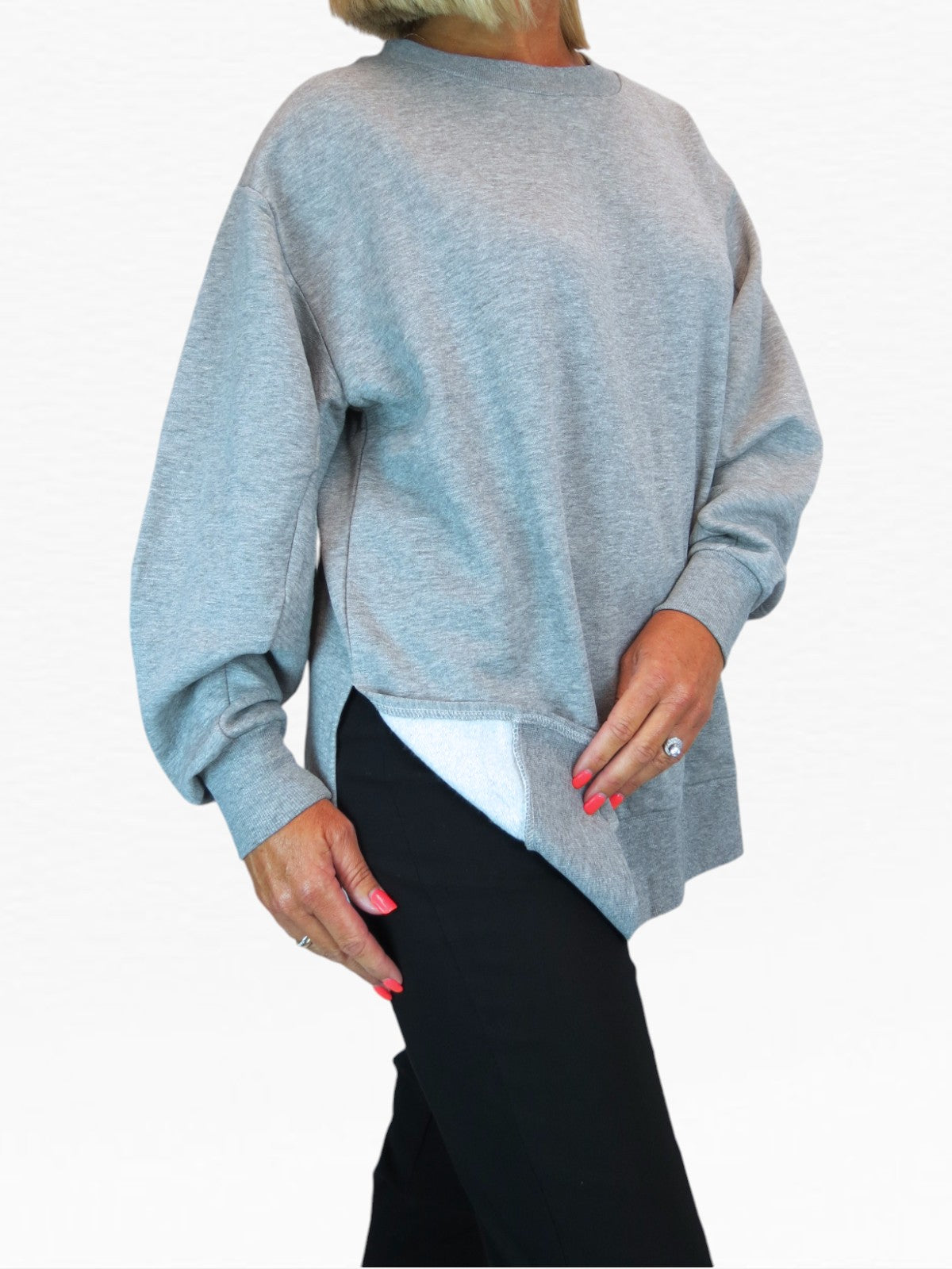 Oversized Soft Fleece Sweatshirt Black