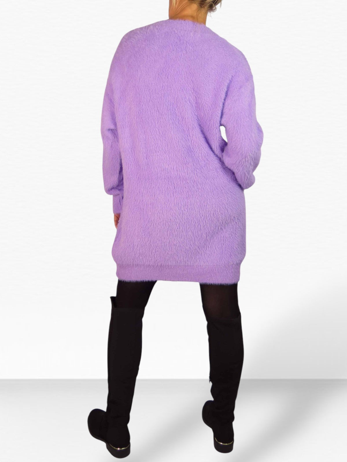 Long Sleeve V Neck Jumper Lilac