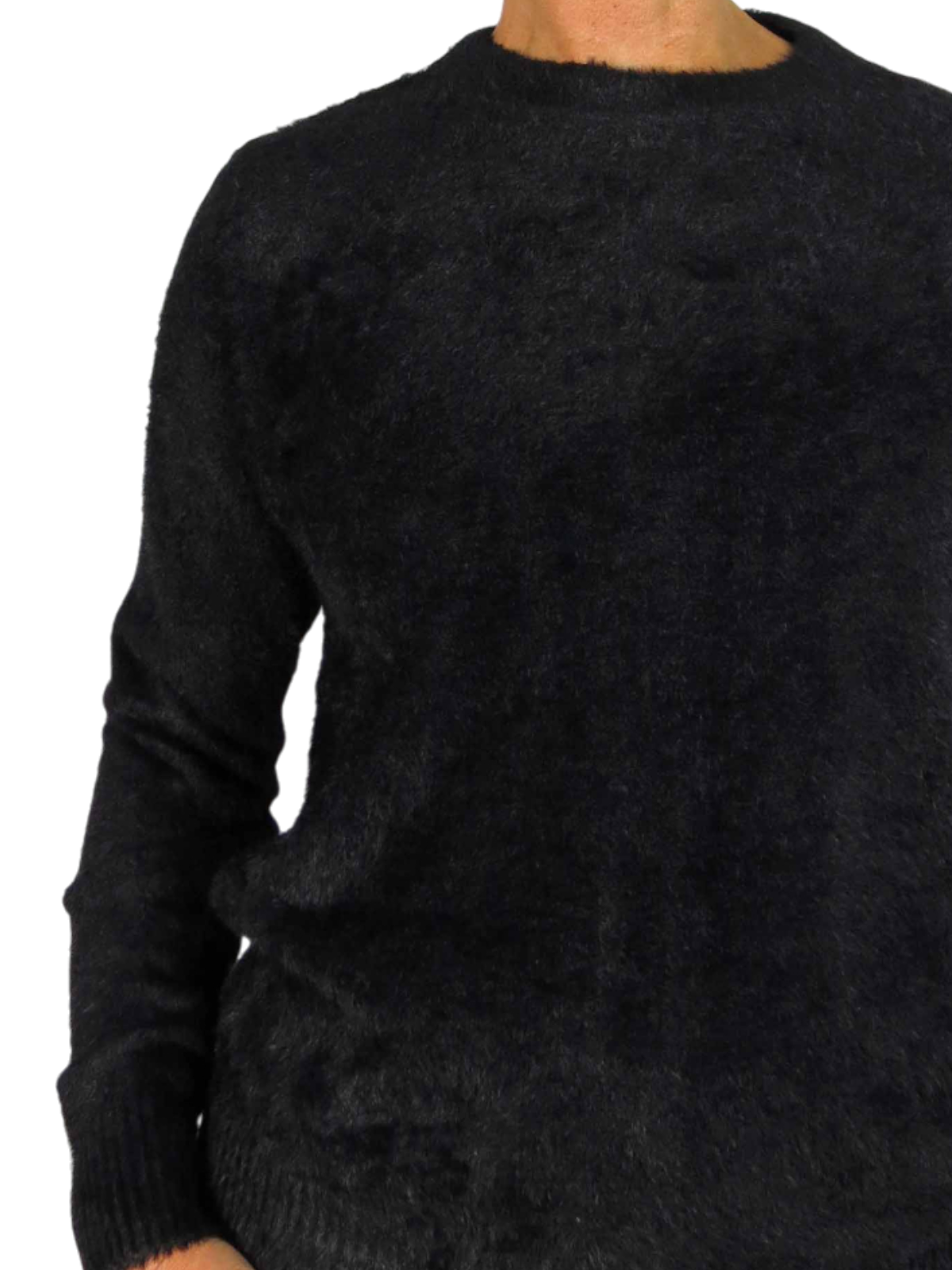 Textured Crew Neck Jumper Black