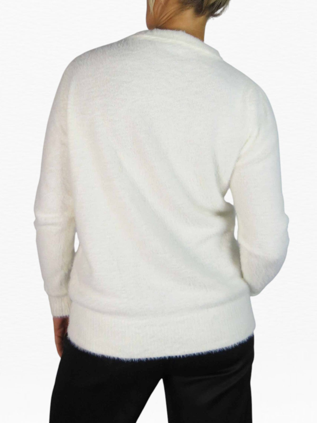 Textured Crew Neck Jumper Cream