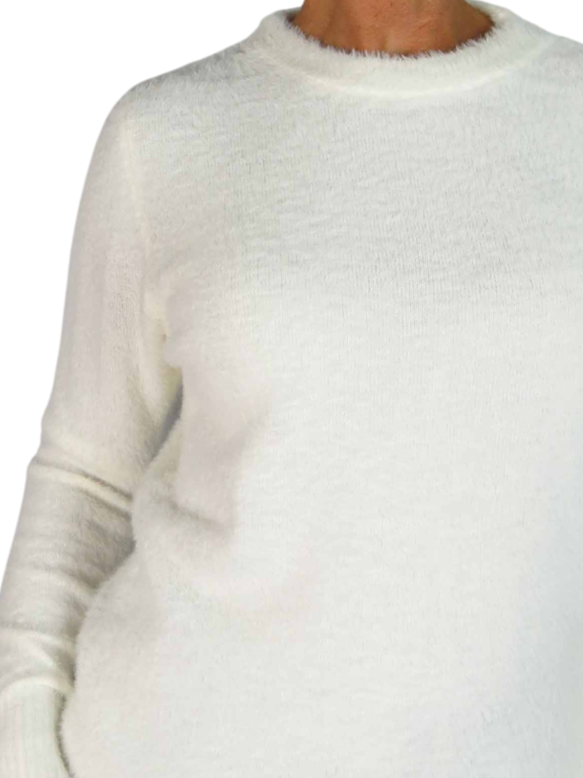 Textured Crew Neck Jumper Cream