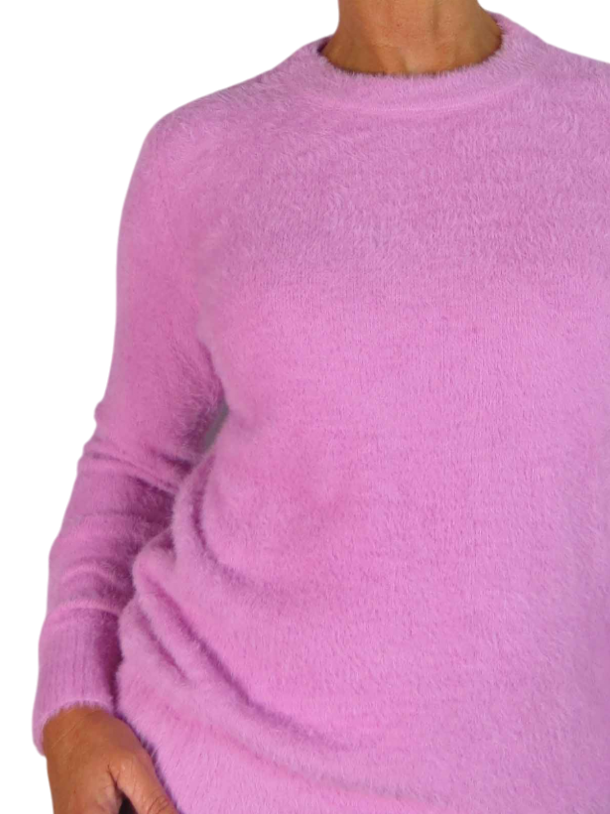 Textured Crew Neck Jumper Pink