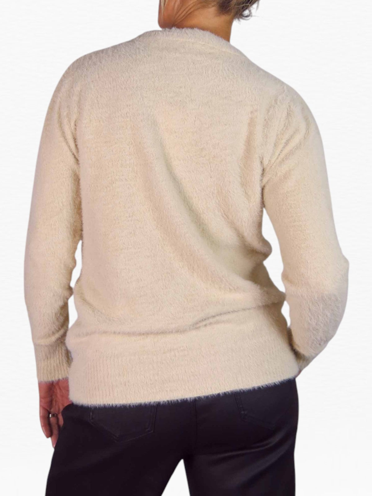 Textured Crew Neck Jumper Beige