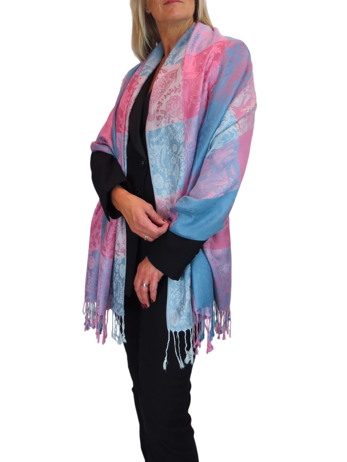 Paisley Pashmina Style Scarf Wrap Pink