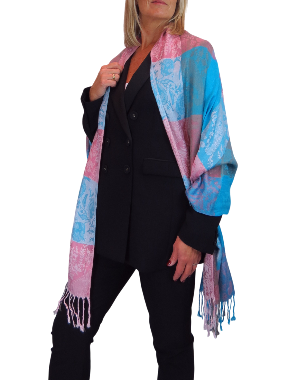 Paisley Pashmina Style Scarf Wrap Turquoise