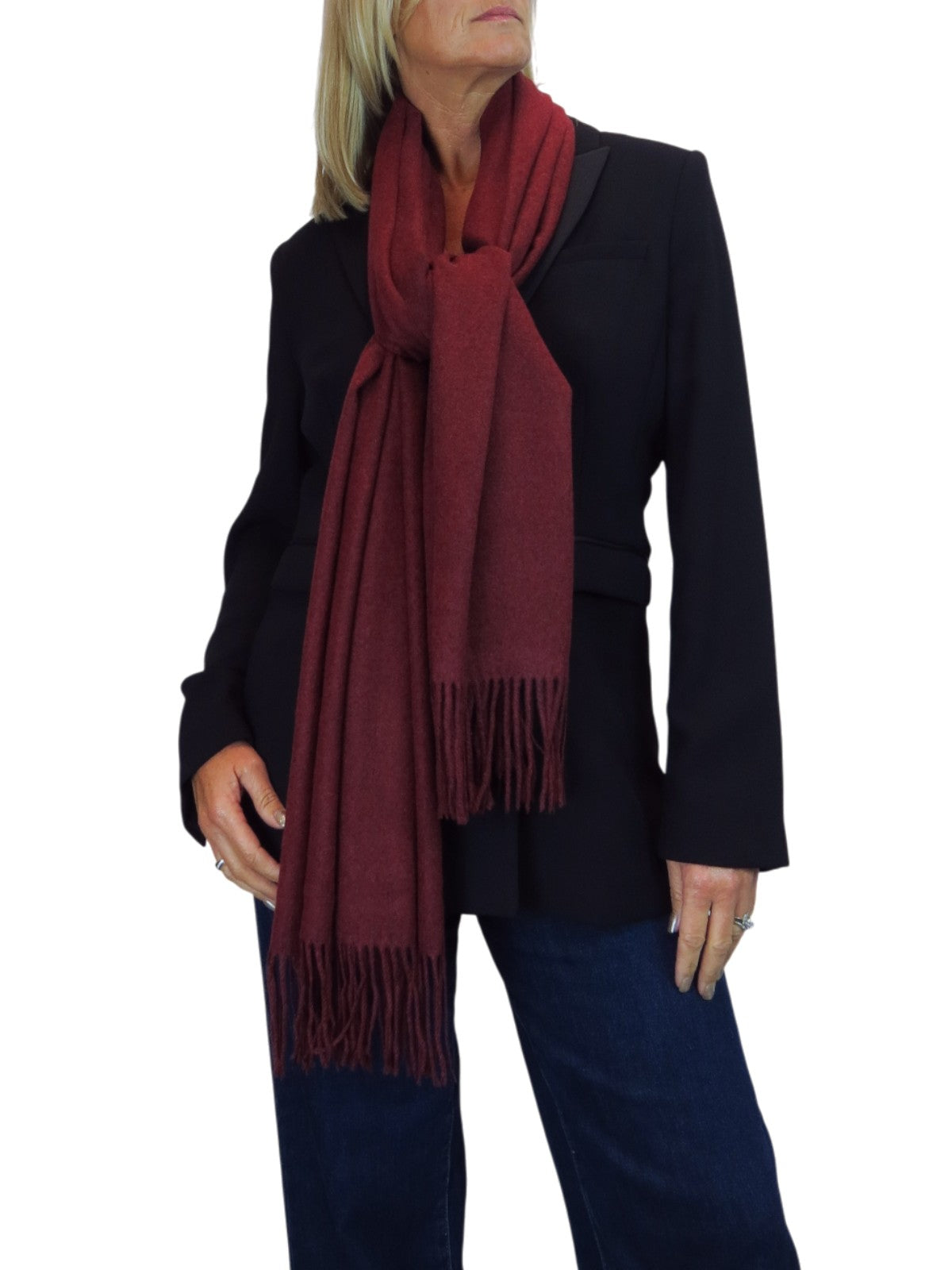 Wool Blend Pashmina Scarf Maroon