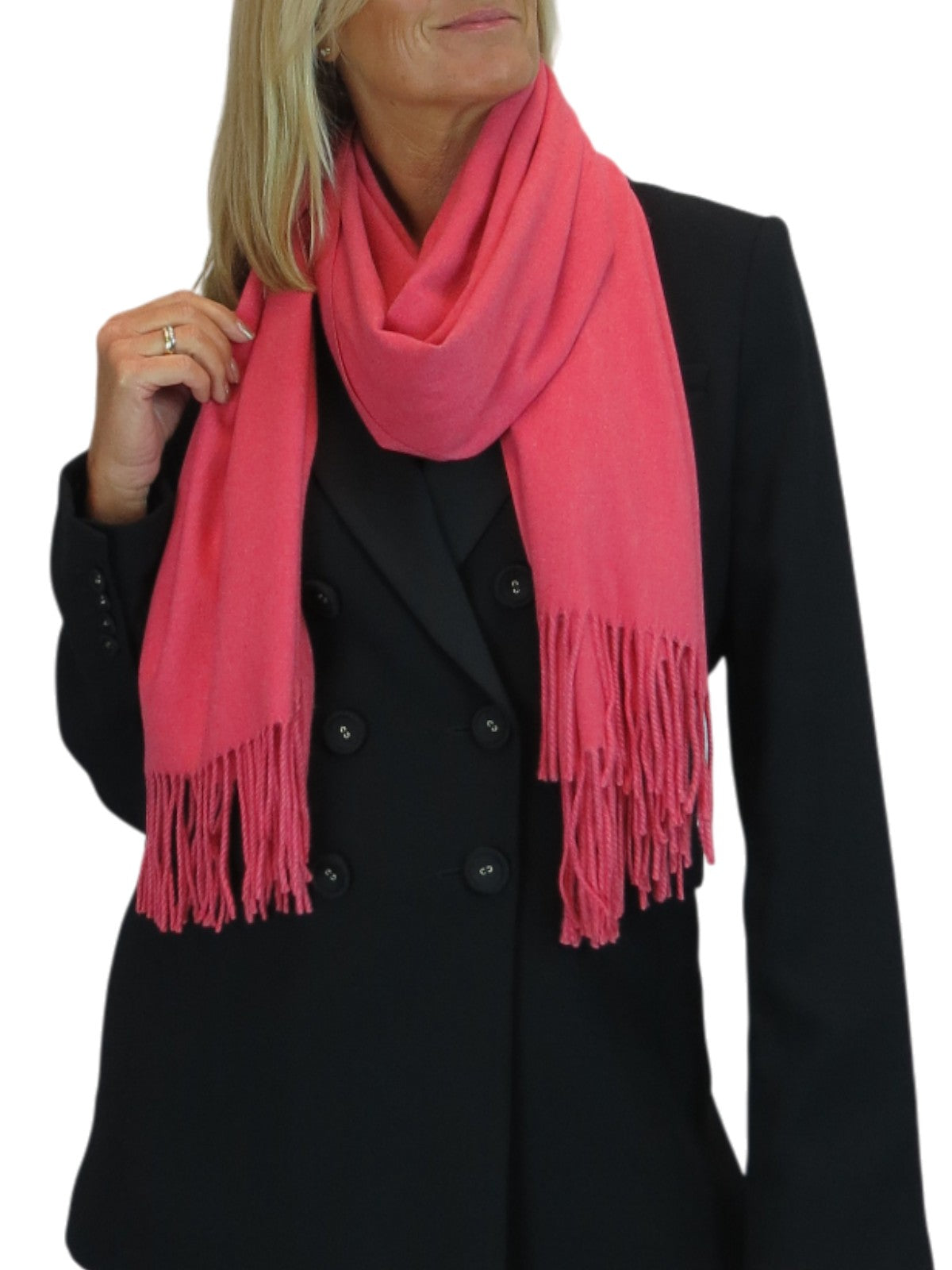 Wool Blend Pashmina Scarf Coral