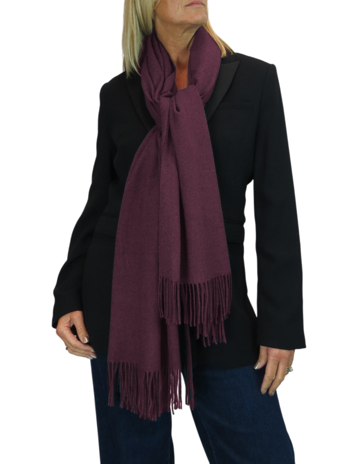 Wool Blend Pashmina Scarf Plum