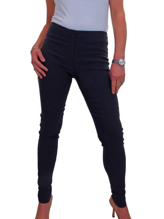 Ladies Skinny Fit Low Rise Stretch Trouser Navy Blue