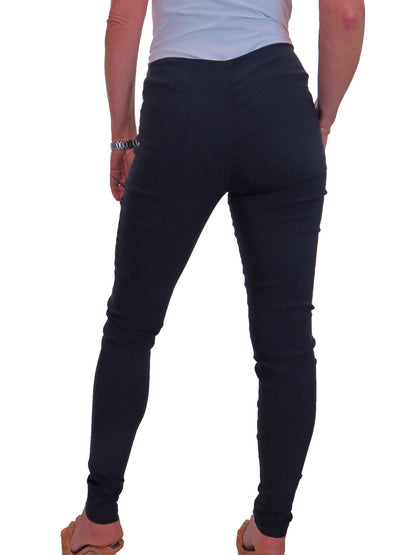 Ladies Skinny Fit Low Rise Stretch Trouser Navy Blue